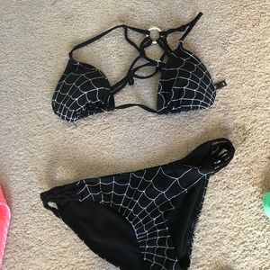 Hot topic spider web bikini size Med